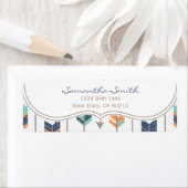 Étiquette Arcs Tribal Orange Blue et Grey Adresse de retour (En situation)