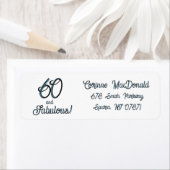 Étiquette Arctic Blue Sixty and Fabulous 60th Birthday Party (En situation)