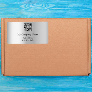 Étiquette Argent affaires qr code adresse de retour expéditi