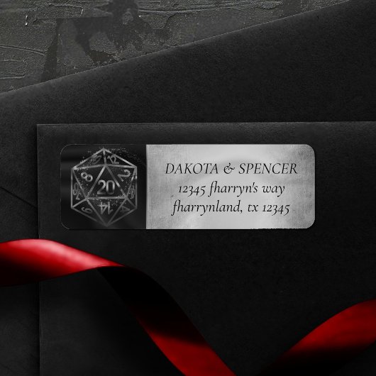 Étiquette Argent D20 Crit | Adresse de retour des dés du jou