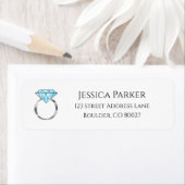 Étiquette Argent Diamond Mariage Bague Engagée Adresse de re (En situation)