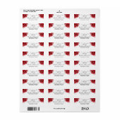 Étiquette Argent et Rose rouge Élégante Couronne Adresse de  (Feuille entière)