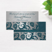 Étiquette Argent et Turquoise Damas II Wedding Fav (Bureau)