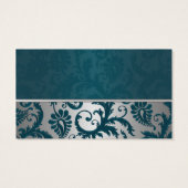 Étiquette Argent et Turquoise Damas II Wedding Fav (Dos)