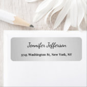 Étiquette Argent gris moderne écriture manuscrite Plain Prof (En situation)