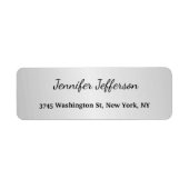 Étiquette Argent gris moderne écriture manuscrite Plain Prof (Devant)