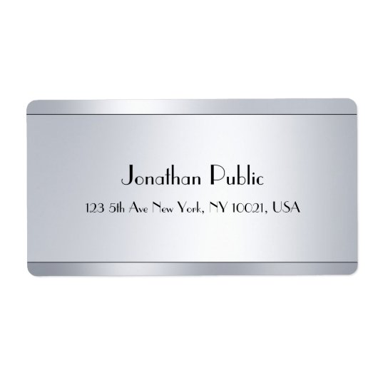 Étiquette Argent Look Élégant Script Glamor Modèle moderne (Devant)