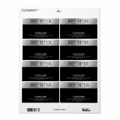 étiquette argent noir typographie moderne minimali (Feuille entière)