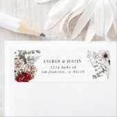 Étiquette argenté bordeaux Adresse de retour Label (En situation)