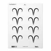 Étiquette aries ares grec symbole astrologique zodiac (Feuille entière)