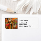 Étiquette Aries Orange Woman : Collage d'art antique gothiqu (En situation)