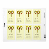 Étiquette ARIES ZODIAC ANNIVERSAIRE Ruby rouge (Feuille entière)