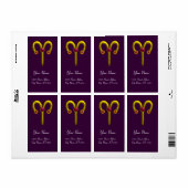 Étiquette ARIES ZODIAC ANNIVERSAIRE Ruby rouge (Feuille entière)