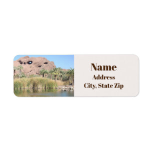 Étiquette Arizona Landmark Mountain Photo avec le lac