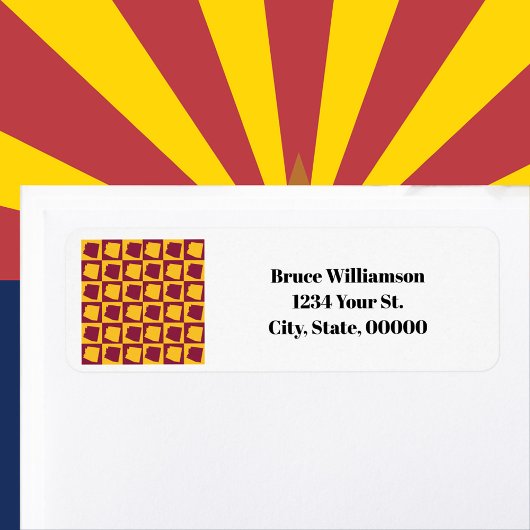 Étiquette Arizona Maroon Gold Personalize Return Address