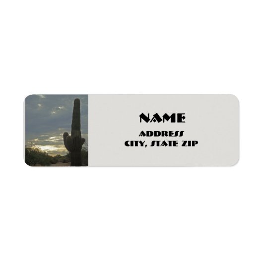 Étiquette Arizona Saguaro Cactus Plante du désert Sud-ouest (Devant)
