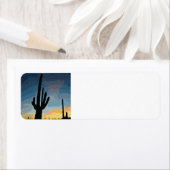 Étiquette Arizona Saguaro Cactus Sunset sud-ouest (En situation)