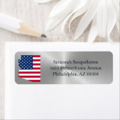 Étiquette Arizona Silver American Flag Patriotique (En situation)