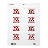 Étiquette Arme De Destruction Du Gaz (Feuille entière)