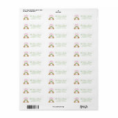 Étiquette Armoiries de monogramme de léopard Preppy aquarell (Feuille entière)