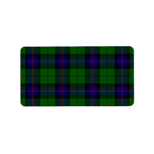 Étiquette Armstrong tartan bleu et vert plaid