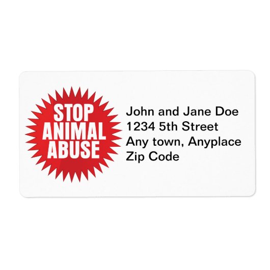 Étiquette Arrêter la maltraitance animale (Devant)
