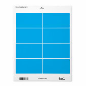 Étiquette Arrière - plan bleu cyan solide (Feuille entière)