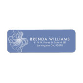 Étiquette Arrière - plan bleu octopus blanc (Devant)