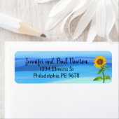 Étiquette Arrière - plan bleu tournesol (En situation)