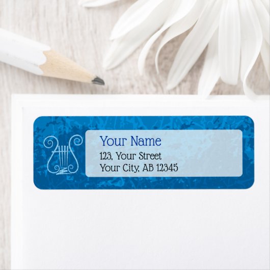 Étiquette Arrière - plan Blue Lyre (En situation)