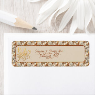 Étiquette Arrière - plan Brown de Noël avec Gold Holly Leaf
