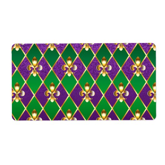 Étiquette Arrière - plan de bijoux Mardi Gras (Devant)