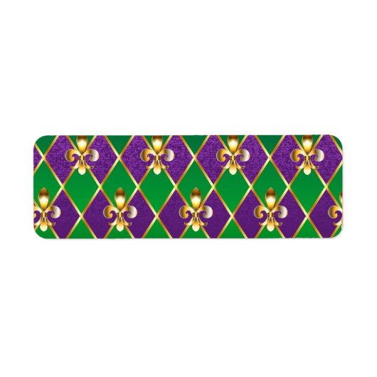 Étiquette Arrière - plan de bijoux Mardi Gras (Devant)