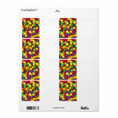 Étiquette Arrière - plan de bonbons colorés (Feuille entière)