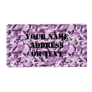 Étiquette Arrière - plan de camouflage rose et violet