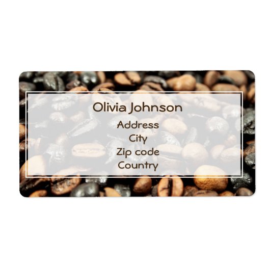 Étiquette Arrière - plan de fèves de café (Devant)