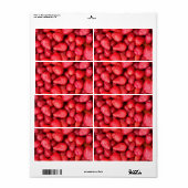 Étiquette Arrière - plan de fraises (Feuille entière)