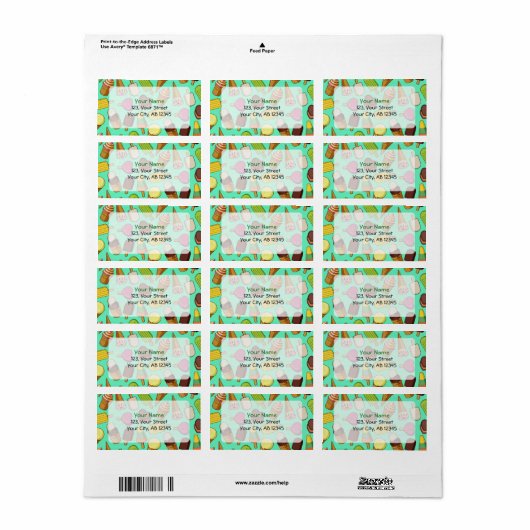 Étiquette Arrière - plan de glace (Feuille entière)