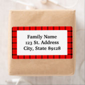 Étiquette Arrière - plan de Noël Tartan Red Plaid (En situation)