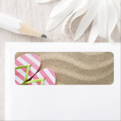 Étiquette Arrière - plan De Plage De Sandy Avec Flip Flops (En situation)