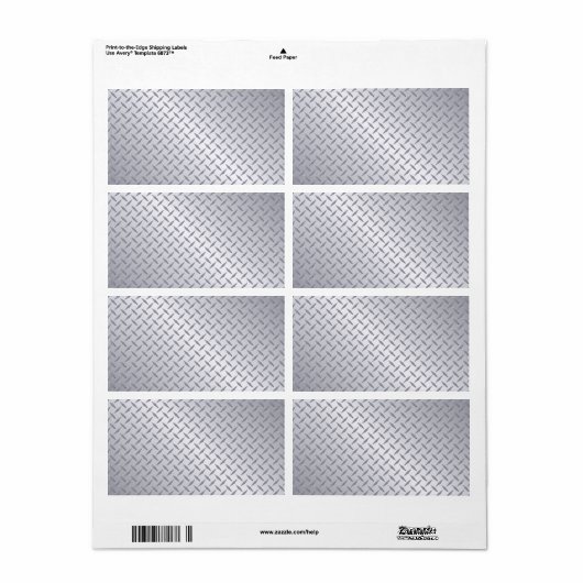 Étiquette Arrière - plan de plaque diamant en acier brillant (Feuille entière)