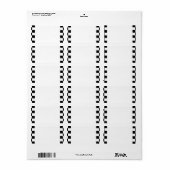 Étiquette Arrière - plan de tableau de bord noir et blanc (Feuille entière)