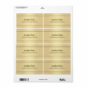 Étiquette Arrière - plan d'or créatif Modèle simple conçu (Feuille entière)