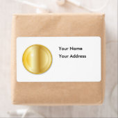 Étiquette Arrière - plan doré rond (En situation)