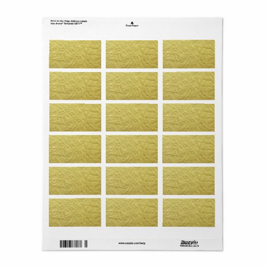 Étiquette Arrière - plan Faux Gold texturé (Feuille entière)