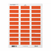 Étiquette Arrière - plan orange vif (Feuille entière)