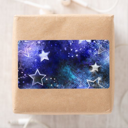 Étiquette Arrière - plan spatial avec étoiles (En situation)