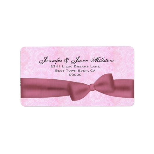 Étiquette Arrière - plan texturé rose Bow Grey (Devant)