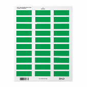 Étiquette Arrière - plan vert solide (Feuille entière)