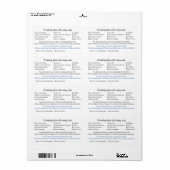 Étiquette arrière pour Daisy avant (Feuille entière)